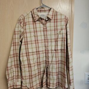 REI Women's Plaid Button-Down Shirt - Red and Cream